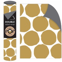 Roll Wrap - Dotty Gold Dino on White (2m)