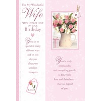 Card - Birthday Wonderful Wife Roses