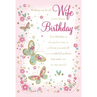 Card - Birthday Lovely Wife Butterflies