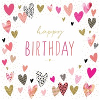 Card - Happy Birthday Hearts