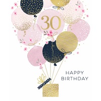 Card - 30th Birthday Female Balloons