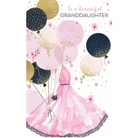Card - Beautiful Granddaughter Birthday Balloons