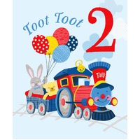 Card - Happy 2nd Birthday Toy Train