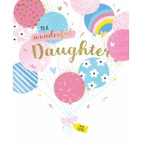 Card - Birthday Wonderful Daughter Balloons