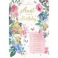 Card - Birthday Aunt Birdcage
