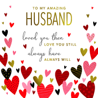 Card - Birthday Husband Hearts