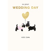 Card - On Your Wedding Day Scotty Dogs