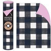 Roll Wrap - Black Gingham Wash (2m)