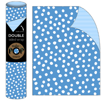 Roll Wrap - Dotty White on Blue (2m)