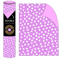 Roll Wrap - Dotty White on Pink (2m)