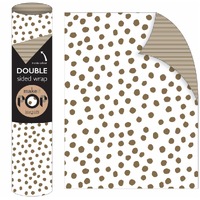 Roll Wrap - Dotty Gold on White (2m)