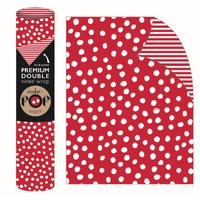 Roll Wrap - Dotty White on Red (2m)