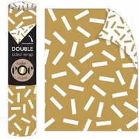 Roll Wrap - White Confetti on Gold (2m)