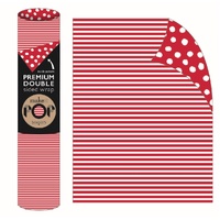 Roll Wrap - Red Stripe on Dotty White (2m)