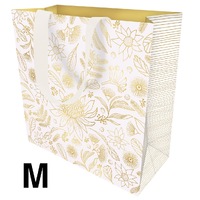 Gift Bag Medium - Botanic Gold on White