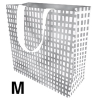 Gift Bag Medium - Silver Crosshatch
