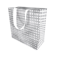 Gift Bag Large - Silver Crosshatch