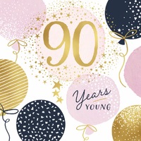 Card - 90th Birthday Female Balloons