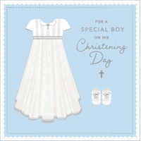 Card - Christening Day Boy Gown