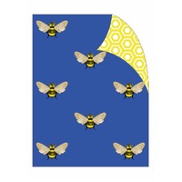 Gift Wrap - Bumble Bee Blue
