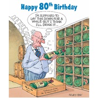 Card - 80th Birthday Lay Down
