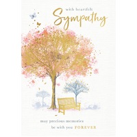 Card - Sympathy Tree and Park Bench
