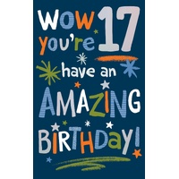 Card - 17th Birthday Boy Stars