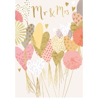 Card - Wedding Mr & Mrs Hearts