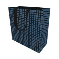 Gift Bag Small - Black Grid on Navy