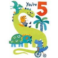 Card - 5th Birthday Dinosaur