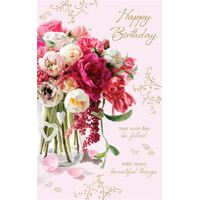 Card - Happy Birthday Flowers