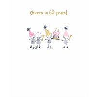 Card - Birthday 60th Cheers