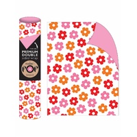 Roll Wrap - Red Orange Pink Flowers (2m)