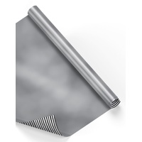 Roll Wrap - Silver on Charcoal Stripe (2m)