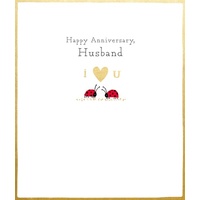 Card - Happy Anniversary Husband Lady Bugs