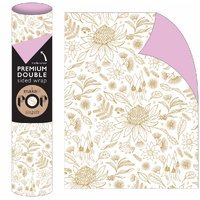 Roll Wrap - Golden Botanics on White (2m)