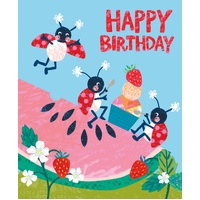 Card - Birthday Juvenile Ladybugs
