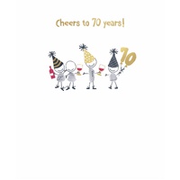 Card - Cheers to 70 Years Smudge