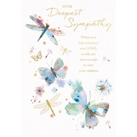 Card -With Deepest Sympathy Dragonflies