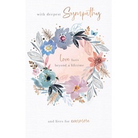 Card - With Deepest Sympathy Watercolour Floral