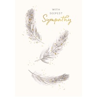 Card - With Deepest Sympathy Feathers