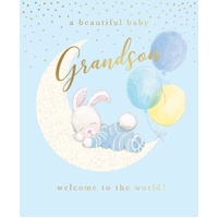 Card - Beautiful Baby Grandson Bunny