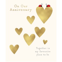 Card - Anniversary Ladybug Hearts