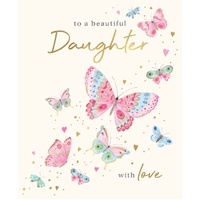 Card - Birthday Beautiful Daughter Butterflies