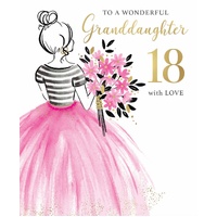 Card - 18th Birthday Wonderful Granddaughter