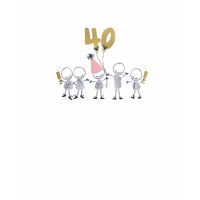 Card - Happy Birthday 40 Smudge