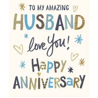 Card - Amazing Husband Happy Anniversary