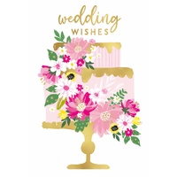 Card - Wedding Wishes Cake Floral