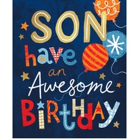 Card - Son Awesome Birthday Balloons