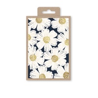 Notecards Box of 10 - White Poppies on Black